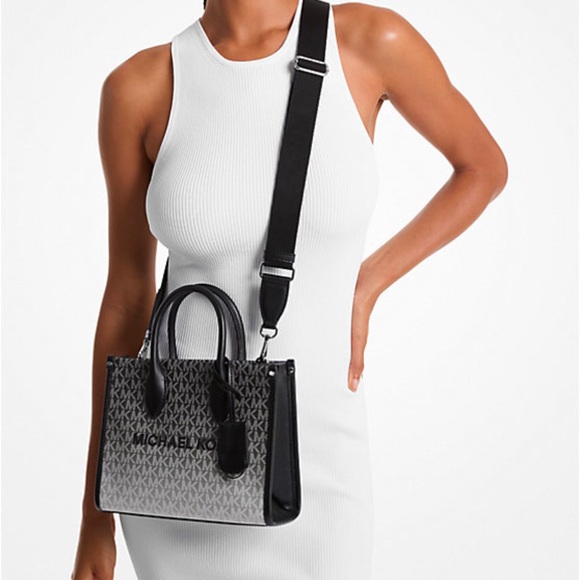 Michael Kors Mirella Small Ombré Signature Logo Crossbody Satchel Tote Shoulder - Picture 3 of 16